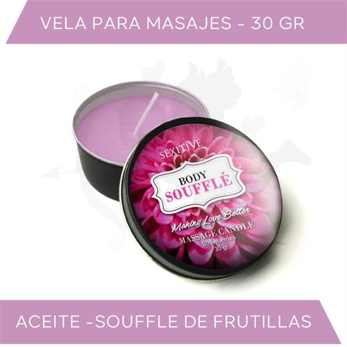 Vela para masajes Souffle de frutillas